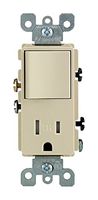 Leviton S01-T5625-ISP 15 Amp Ivory Single Pole Switch & Receptacle Combinatoin