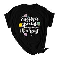 Eoeth Easter Eggstia Letter Print Blouse,Plus Size Women Summer Round Neck Short Sleeved T-Shirt Top Pullover Shirts Tee Black