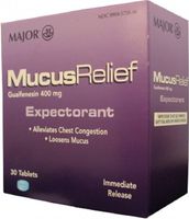 Mucus Relief Chest Expectorant Guaifenesin 400 mg Generic for Mucinex Immediate-Release Tablets 30 ea.