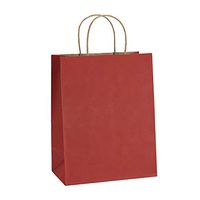 BagDream Gift Bags 8x4.25x10.5 Inches 25Pcs Paper Shopping Bags, Kraft Bags, Retail Bags, Red Stripes Paper Bags with Handles, 100% Recyclable Paper Bags
