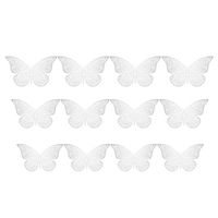 sakd 12pcs 3D Hollow Butterfly Wall Stickers Magnetic Mural Art Decals DIY Wall Affixed Decorative Birthday Graduation Party Decor with Dotted Glue (D)