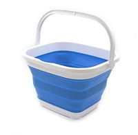 SAMMART 10L (2.6 gallon) Collapsible Rectangular Handy Basket/Bucket (1, Blue)