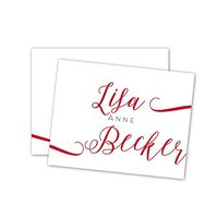 Large Script Personalized Note Cards - Red