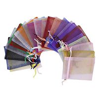 Kiseki Drawstring Mesh Sheer Organza Bags Pouches Christmas Wedding Party Favor Jewelry Gift Bags 24 Colors 3.5x4 Inches