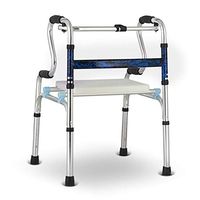 Walkers for Seniors with Seat Walker, Home Assisted Walking Support, Adjustable Height, Fracture Walking armrest Rehabilitation Booster Rolling Walkers (Color : Blue, Size : #2)