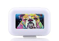 JWDCC Pill Box Case - Decorative Boxes - Pocket Medicine Tablet Holder Organizer Case Pill Box for Purse - Compact 8 Compartment (English Bulldog)