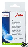 Jura 2-Phase Cleaning Tablets for Fully Automatic Coffee Machines, 12 Count