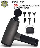 Massage Gun for Deep Tissue Attack Muscle Massager for Muscle Soreness and Stiffness Handheld Electric, Can Carry Massage Equipment Touch Screen, Silent 30 Adjustable, 6 Heads, Men's Gifts (Gray)