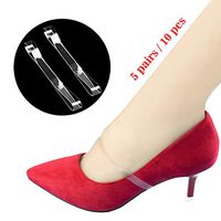 Transparent Invisible Anti-Loose Shoe Straps Detachable Shoe Bands ShooStraps Silicone Clear High Heel Shoe Straps Ankle Straps Hold Loose High Heeled Sandals Shoes 5 Pairs/10 pcs (Transparent)