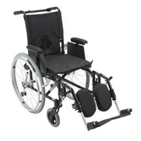 Drive Medical Cougar Ultra Lightweight Rehab Wheelchair with Various Arms Styles and Front Rigging Options, Black, 16 Inch