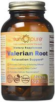 Sun Pure Premium Quality Valerian Root 500 mg Veggie Capsules Glass Bottle 120 Count