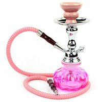 GStar 11" Premium 1 Hose Hookah Complete Set - Mini Pumpkin Hookah Glass Vase (Hot Pink)