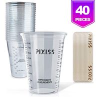 Disposable Epoxy Resin Mixing Cups Clear Plastic 10-Ounce 20-Pack for Measuring Paint Epoxy Resin Art Supplies - Graduated Measurements in ML and OZ