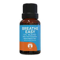 GuruNanda Breathe Easy Essential Oil Blend - for Congestion - Eucalyptus - Peppermint - Basil - Rosemary - Tea Tree - Natural Essential Oils for Aromatherapy Diffusers - Pure Therapeutic Grade 15ml