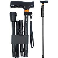 YAMTHR Cane, Folding Walking Cane with Carrying Case for Men Women Fathers Gifts Mothers Gifts Portable Walking Stick Adjustable Collapsible T Handles Christmas Gifts