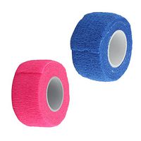 MagiDeal 2 Pieces First Aid Ankle Finger Self Adhesive Bandage Gauze Tape Roll 1 Inch Blue Pink
