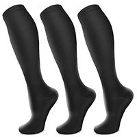 Compression Socks for Women & Men 15-20 mmHg, Best Medical, Nursing, for Running, Athletic, Edema, Diabetic, Varicose Veins, Travel, Pregnancy & Maternity (Large/X-Large, 03 Black/Black/Black)