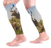LEVEIS Deer Calf Compression Sleeves 1 Pair, Leg Performance Support for Shin Splint Calf Pain Relief Men & Women Guards Sleeves for Running Cycling