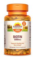 Sundown Naturals Biotin 5000 mcg, 60 Capsules (Pack of 3)