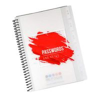 Mini Red Password Book Keeper, Alphabetical Tabs, Spiral Bound, Removable Sheets, Journal Organizer Includes Website, Address, Username, Password by Re-Focus The Creative Office
