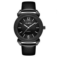 Men Watches,Fxbar Luxury Quartz Sport Military Stainless Steel Dial Leather Band Wrist Watch Business Automatic Watch (B)