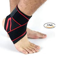 ZPPLD (2 Pair) Ankle Support Brace, Adjustable Foot Compression Sleeve Strap Socks for Arthritis, Achilles Tendonitis, Sprained Heel Lift, Sports Running for Men Women,XL