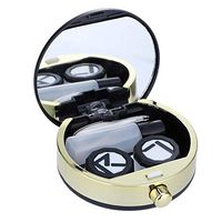 Contact Lens Case, Acogedor Mini Travel Contact Lens Case Kit Box Container Holder with Tiny Mirror, Tweezers, Lens case and Solution Bottle （5 Colors） (Black)