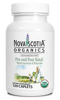 Nova Scotia Organics Prenatal and Postnatal Multivitamins & Minerals (120 Caplets); Certified Organic; Vegetarian; Whole Food Sourced Vitamins and Minerals; Natural Folate from Organic Lemon Peel