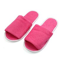 uxcell 1 Pair Rose Red Foldable Disposable Slipper Hotel Spa Guest Slippers for Women