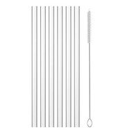 Reusable Silicone Straw, Set of 6 Straight Drinking Straws fit 30oz Yeti Tumbler Rtic Ozark Trails Cooler with 2 Cleaning Brushes