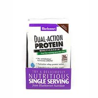 Bluebonnet Nutrition Dual-Action Protein Powder, Whey from Grass Fed Cows, 26 Grams of Protein, No Sugar Added, Non GMO, Gluten Free, Soy Free, Kosher Dairy, 8 Count, 8 Servings, Chocolate Flavor