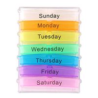 Jullynice Plastic Medichine Box Seven Day Large Pill Box Medicine Tablets Holder Dispenser Pills Organiser Fashion for Seniors Athletes