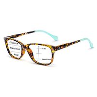 OCCI CHIARI Progressive Multifocus Women Rectangle Reading Glasses Anti Blue Light Reader Spring Hinges (W+Purple, 100)