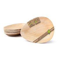Naturally Chic Compostable Biodegradable Disposable Plates - Palm Leaf 6.5” Oval Small Dinnerware Set - Eco Friendly Alternative - Party, Wedding, Event Plates (25 Pack)