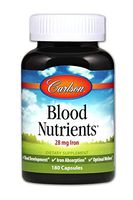 Carlson - Blood Nutrients, 28 mg Iron, Blood Development, Iron Absorption & Optimal Wellness, 180 Capsules