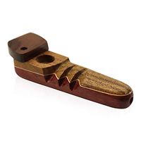 3 1/2" Sculpted Wooden Smoking Pipe w/Accents (Made in America from Exotic Hardwoods)