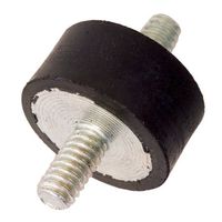 19 dia., M6x1.0 thds., 45 Lg., 40 Lbs Comp. Load, 6 Lbs. Shear load, Metric Double End Male/Male Natural Rubber Vibration Mount (1 Each)