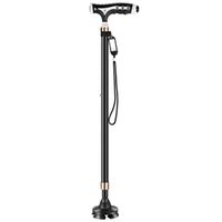 Noble.store Crutches- Crutches Retractable Four-Legged Multi-Function Non-Slip Cane Telescopic with Light line Safe Lightweight Walking Stick (Color : Small)