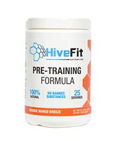 100% All Natural Pre-Workout Powder Formula Orange Mango Breeze Citrus Flavor for Healthy Energy Boost 25 Servings by HiveFit