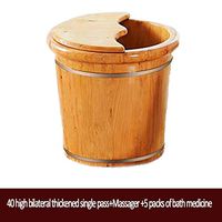 Tub Foot Bath, 40 High Cedar Foot-Soaking Barrel，Thicken Environmental Protectioncedar Foot Bucket,Household Steamed Health Foot Bath (Size : Covered)