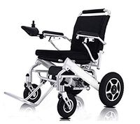 Fold & Travel Lightweight Motorized Electric Power Wheelchair Scooter, Aviation Travel Safe Electric Wheelchair Heavy Duty Power Wheelchair (Silver Seat Width 17")