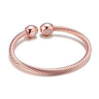 Huangiao Magnetic Bracelet Copper Therapy Magnets Bangle for Arthritis Pain Women Men Students Anti-Radiation Health Bangle (Rose)