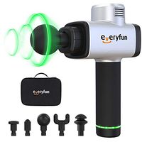 Everyfun Massage Gun, Cordless Handheld Deep Tissue&Muscle Massager, 5 Speeds Percussion Massage Device Featuring Quiet Glide Technology-Silver