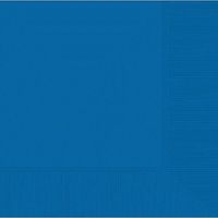 amscan Party Ready Disposable 3-Ply Dinner Napkins, Marine Blue, 8" x 8"