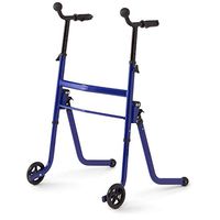 Medline Stand & Go Walker for Seniors, Premium 2-in-1 Stand Assist Walker with Wheels and Glides, Blue Frame (MDS86410SGB)