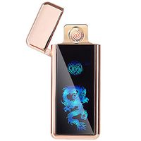 FL5018 USB Electronic Lighter Tungsten Turbo Spiral Windproof for Cigarette Smoking (Rose Gold Dragon)