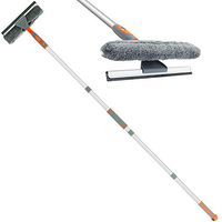 Window Squeegee Cleaner , 3 in 1 Window Cleaner kit 65" Extension Pole , All Purpose Outdoor Glass Cleaning Kits for Car and High Windows