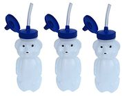 Bear Essentials Speech Therapy and Straw Training Honey Bear Cup with Straw 3-Pack