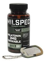 MilSpec Men's Melatonin, Calming & Relaxing Support for Good Rest, 100% Drug Free, One Month Supply, 3 mg. Chewable Tabs