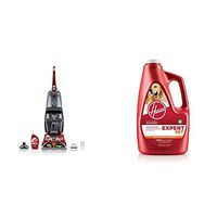 Hoover Power Scrub Deluxe Carpet Washer FH50150 &  Expert Pet Carpet Cleaner Solution Formula, 128 oz, AH15075, Red
